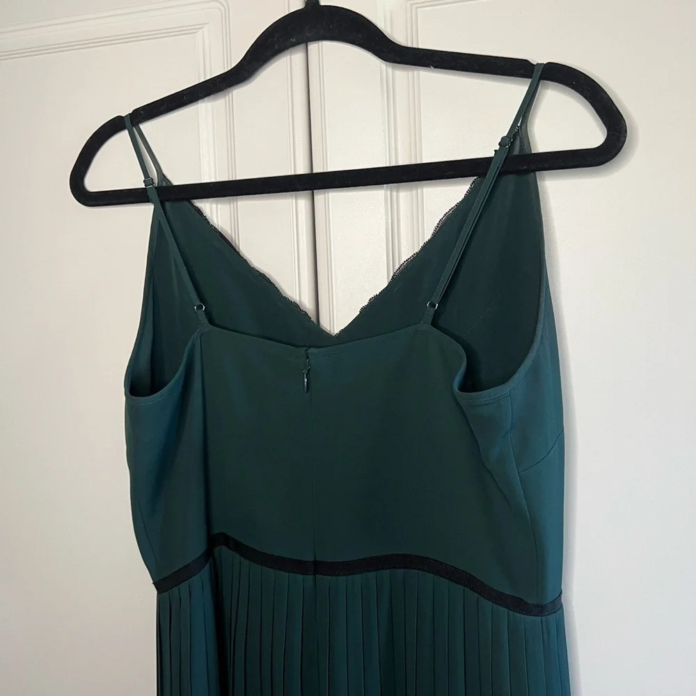 J. Crew Pleated Lace Trim Dress